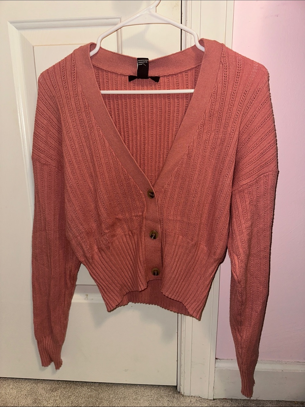 *NWT* Forever 21 pointelle cinched cropped cardigan